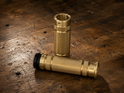 Hernandes Cartel knurled brass Harley grips on workbench